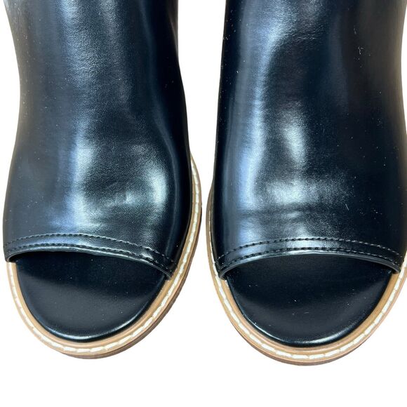 Nine West Edward Black Faux Leather Heeled Sandal Size 9 NWOB - Picture 4 of 10